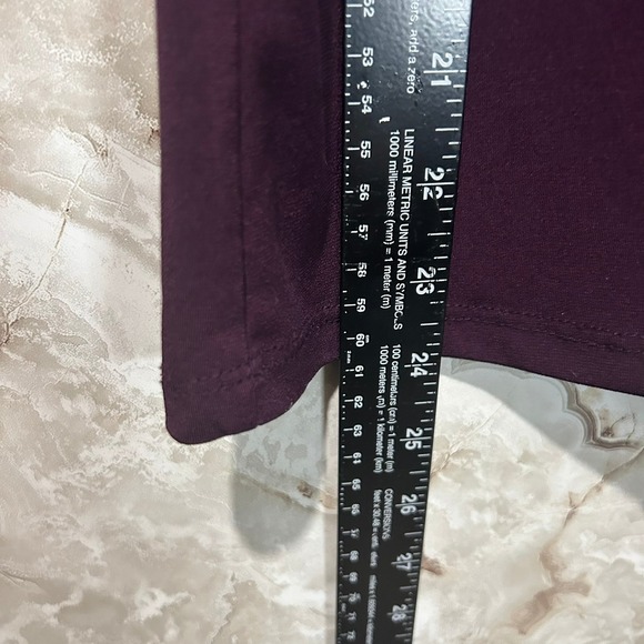 Calvin Klein Blouse Top XS Extra Small Sheer Puff Sleeve‎ V Neck Plum - Picture 9 of 11